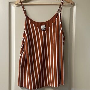 Rust and White Striped Blouse Tank